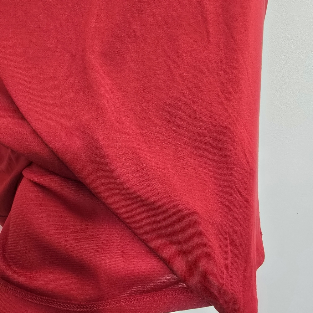 INC size Large Short Sleeve Stretch Top Cut Out‎ Chest Red - Picture 8 of 11